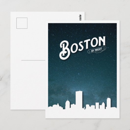 Boston by Night Skyline - Boston, Massachusetts, U Briefkaart (Voorkant / Achterkant)
