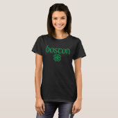 Boston C Hearts Irish Text Green Print T-shirt (Voorkant volledig)
