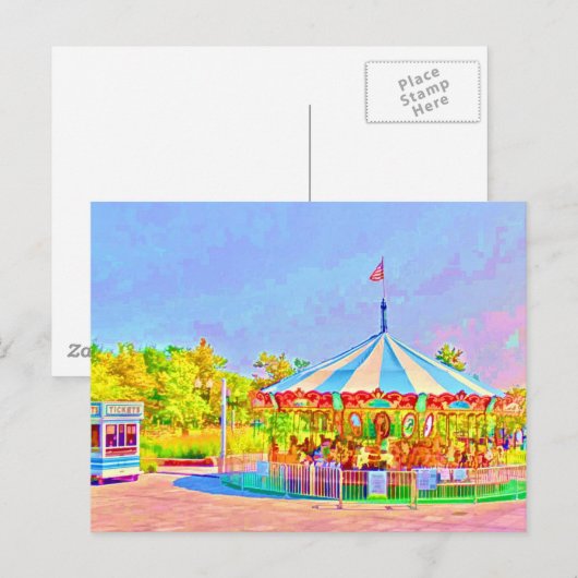 Boston Carousel door Shawna Mac Briefkaart (Voorkant / Achterkant)