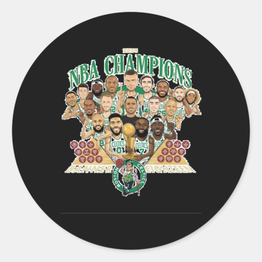 Boston Celtics Banner 18 (team exclusief) Ontspann Ronde Sticker (Voorkant)
