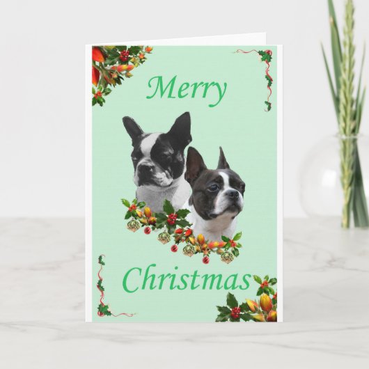 Boston Christmas Feestdagen Kaart (Voorkant)