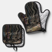 Boston City Lights Ovenwant & Pannenlap Set (Voorkant / Achterkant)