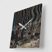 Boston City Lights Vierkante Klok (Hoek)