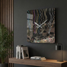 Boston City Lights Vierkante Klok