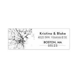 Boston City Map | Aangepast adres Zelfinktende Stempel