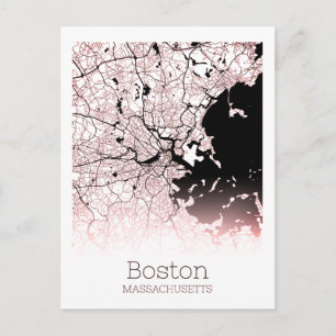 Boston City Map Briefkaart