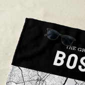 Boston City Map + je aangepaste locatie Strandlaken (In situ)