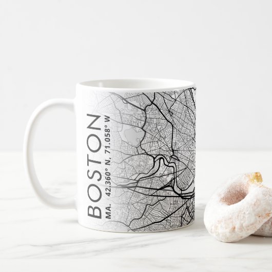Boston City Map | Koffie-Mok Koffiemok (Met donut)