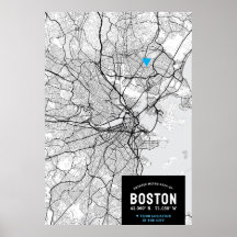 Boston City Map met je locatie