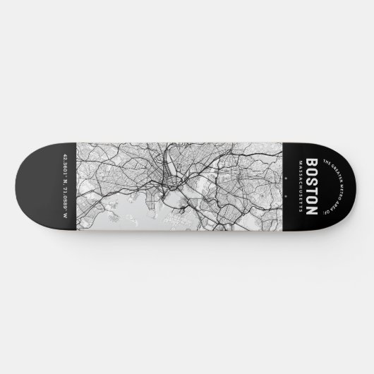 Boston City Map Skateboard (Horizontaal)
