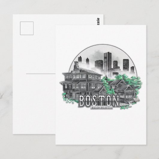Boston City Massachusetts Verenigde Staten Briefkaart (Voorkant / Achterkant)