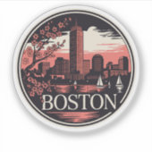 Boston City Massachusetts Verenigde Staten Sticker (Voorkant)