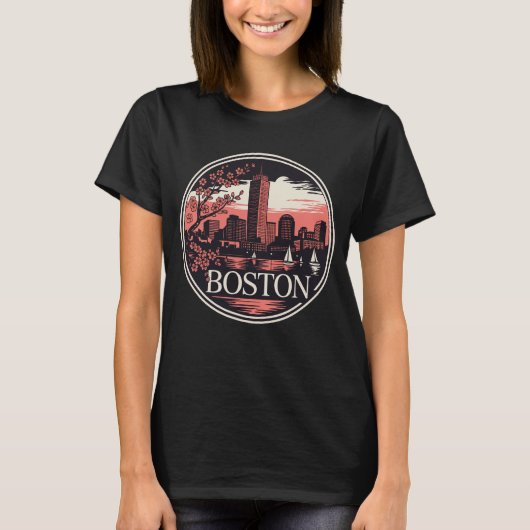 Boston City Massachusetts Verenigde Staten T-shirt (Voorkant)