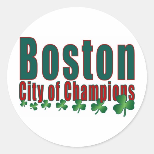 Boston City of Champions Ronde Sticker (Voorkant)