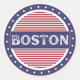 Boston City Pride Embleem – Amerikaanse identiteit Ronde Sticker