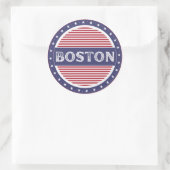 Boston City Pride Embleem – Amerikaanse identiteit Ronde Sticker (Tas)