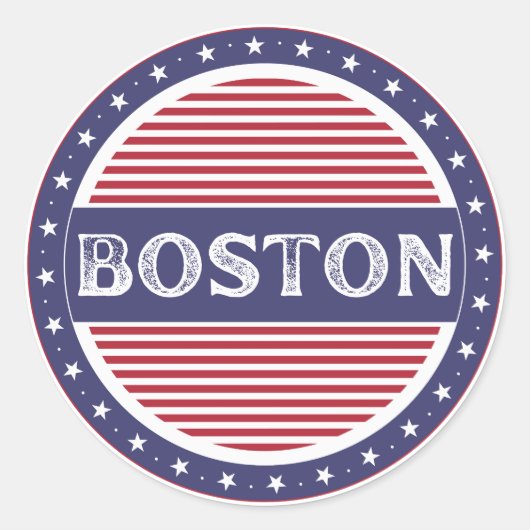 Boston City Pride Emblem – American Identity Ronde Sticker (Voorkant)
