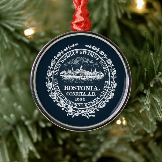  Boston City Seal Metalen Ornament (Boom)