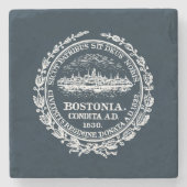  Boston City Seal Stenen Onderzetter (Voorkant)
