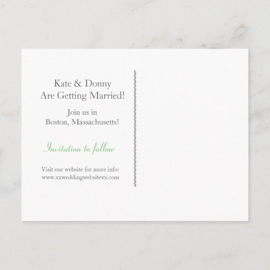 Boston City Skyline Bewaar de datum Aankondigingskaart (Achterkant)