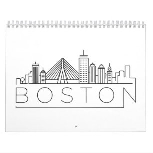 Boston City Skyline, Boston kaart Kalender