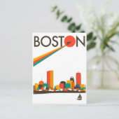 Boston City Skyline, Boston kaart skyline (Staand voorkant)