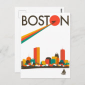 Boston City Skyline, Boston kaart skyline (Voorkant / Achterkant)