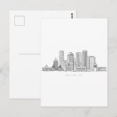 Boston City Skyline, Boston kaart skyline (Voorkant / Achterkant)