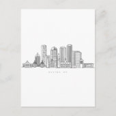 Boston City Skyline, Boston kaart skyline (Voorkant)