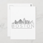 Boston City Skyline, Boston kaart skyline (Voorkant / Achterkant)