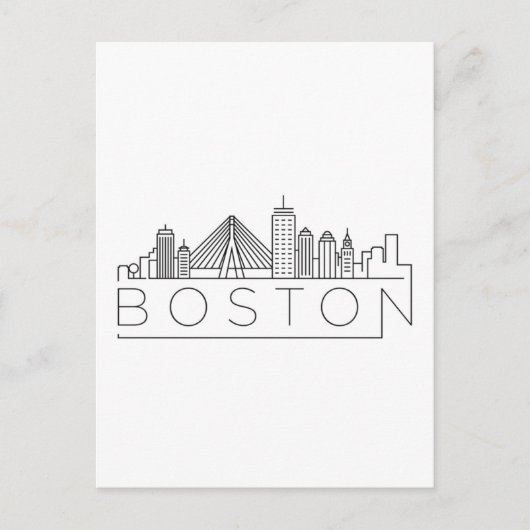 Boston City Skyline, Boston kaart skyline (Voorkant)