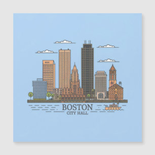 Boston City Skyline, Boston kaart skyline