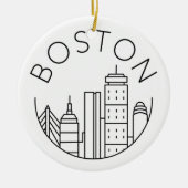 Boston City Skyline, Boston kaart skyline Keramisch Ornament (Voorkant)