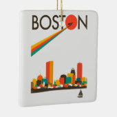 Boston City Skyline, Boston kaart skyline Keramisch Ornament (Rechts)
