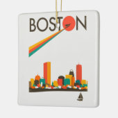 Boston City Skyline, Boston kaart skyline Keramisch Ornament (Links)