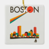 Boston City Skyline, Boston kaart skyline Keramisch Ornament (Voorkant)