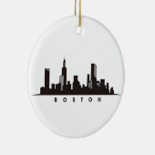 Boston City Skyline, Boston kaart skyline Keramisch Ornament (Rechts)
