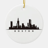 Boston City Skyline, Boston kaart skyline Keramisch Ornament (Voorkant)