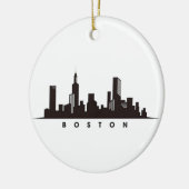 Boston City Skyline, Boston kaart skyline Keramisch Ornament (Links)