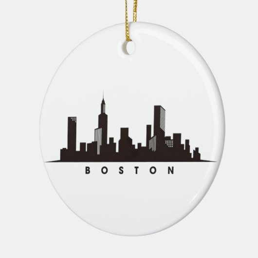 Boston City Skyline, Boston kaart skyline Keramisch Ornament (Links)