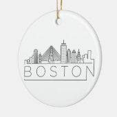 Boston City Skyline, Boston kaart skyline Keramisch Ornament (Links)