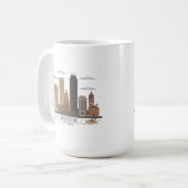 Boston City Skyline, Boston kaart skyline Koffiemok (Voorkant links)