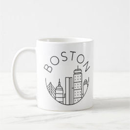 Boston City Skyline, Boston kaart skyline Koffiemok