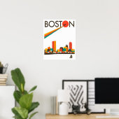 Boston City Skyline, Boston kaart skyline Poster (Thuiskantoor)