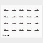 Boston City Skyline, Boston kaart skyline Ronde Sticker (Vel)
