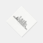 Boston City Skyline, Boston kaart skyline Servet (Hoek)
