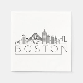 Boston City Skyline, Boston kaart skyline Servet