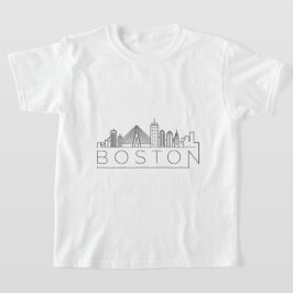 Boston City Skyline, Boston kaart skyline T-shirt