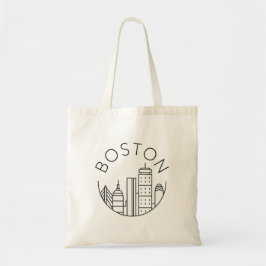 Boston City Skyline, Boston kaart skyline Tote Bag