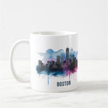 Boston City Skyline, Boston Ma Silhouet